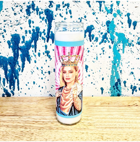 AMBER HEARD CELEBRITY SAINT CANDLE