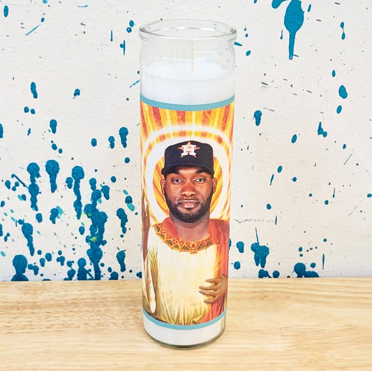 YORDAN ALVAREZ ASTROS CELEBRITY SAINT CANDLE